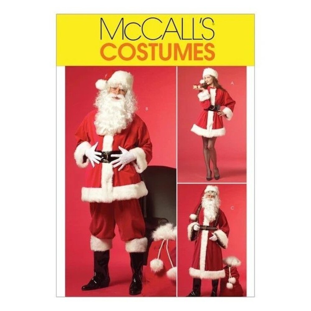 McCalls Costumes Sewing Pattern M5550 Santa Claus Sexy Mrs Claus St. Nick XL-XXL